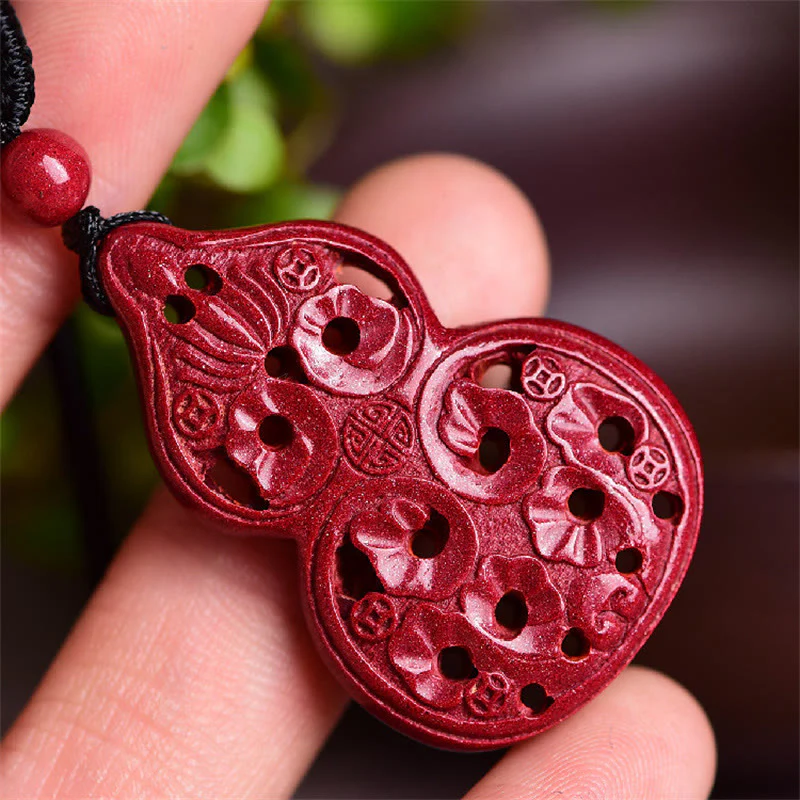 Buddha Stones Śmiejący się Budda Yin Yang Chiński Zodiak Tykwa Naturalny Cynober Błogosławieństwo Naszyjnik Wisiorek - Image 24
