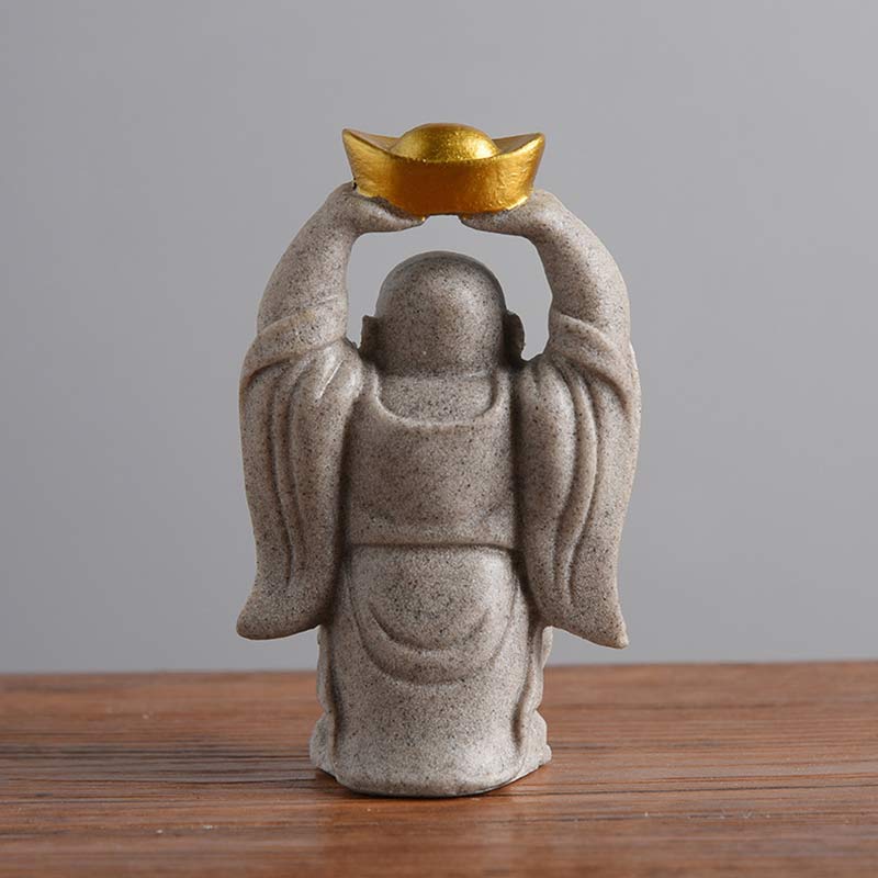 Buddha Stones Śmiejący się Budda Żywica Statua Błogosławieństwo Dekoracja Domu - Image 5