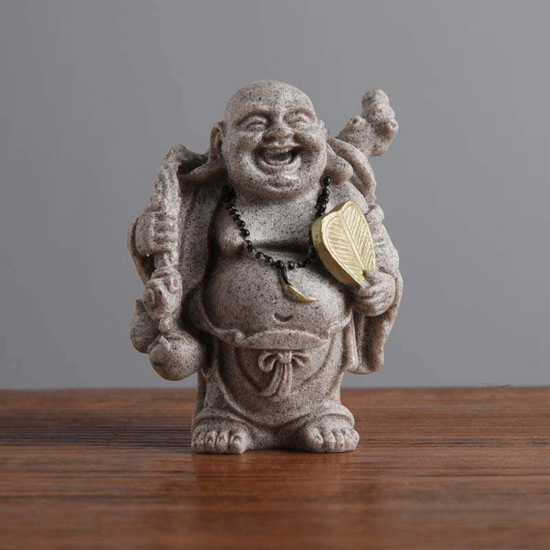 Buddha Stones Śmiejący się Budda Żywica Statua Błogosławieństwo Dekoracja Domu - Image 7