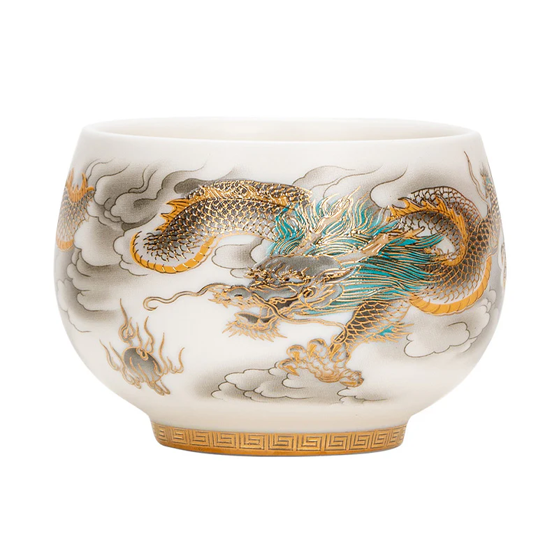Buddha Stones Smok Feniks Pomyślne Chmury Ceramiczna Filiżanka Kung Fu Filiżanka Do Herbaty Z Pudełkiem Prezentowym - Image 10