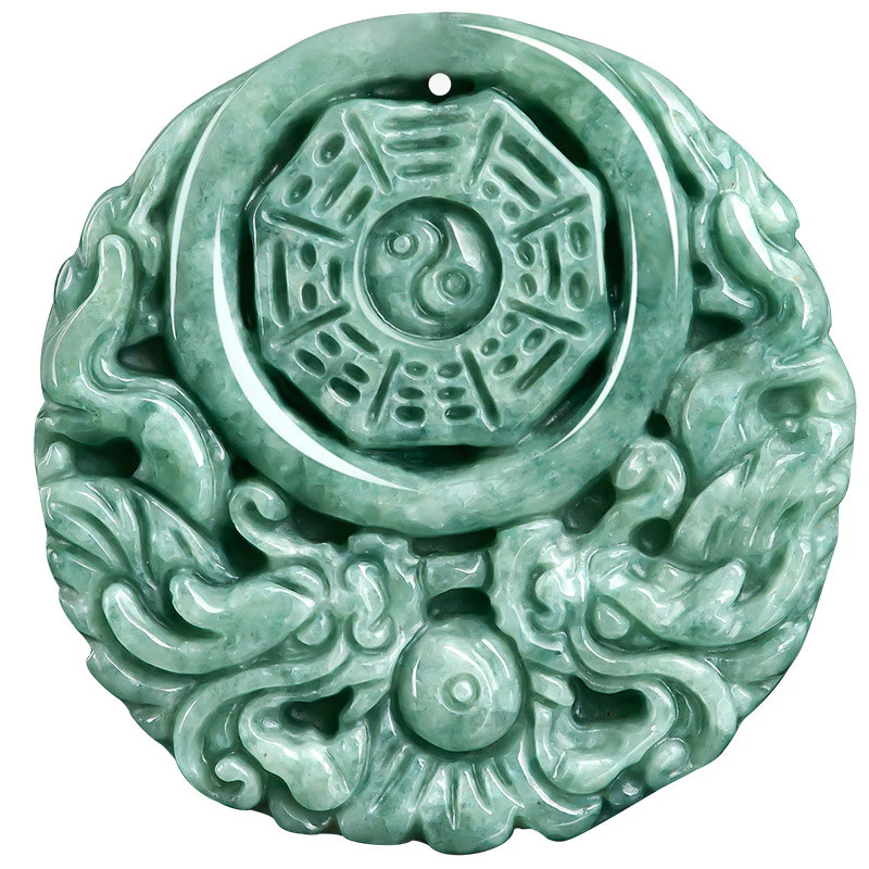 Buddha Stones Smok Jade Yin Yang Równowaga Naszyjnik Wisiorek Sznurkowy - Image 8