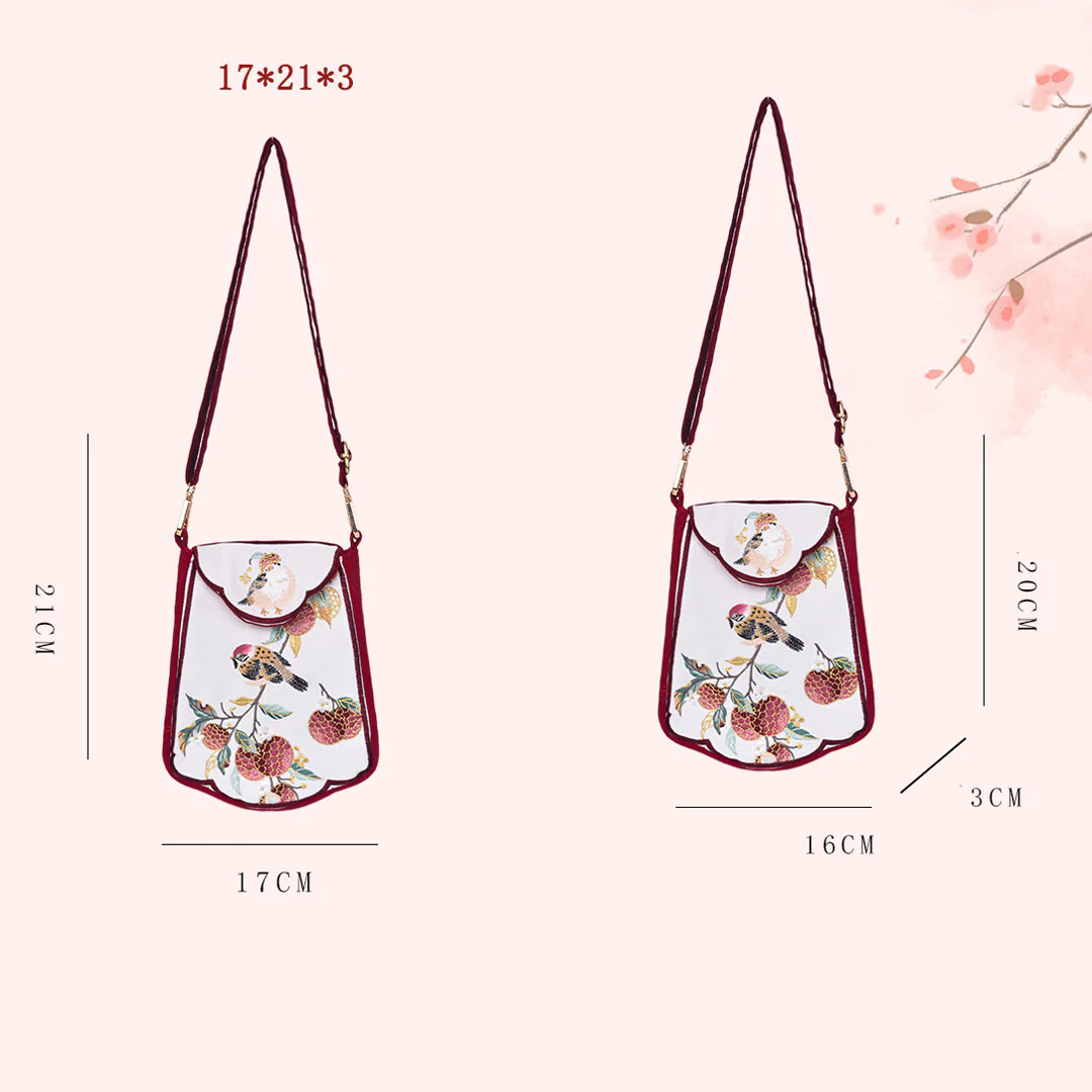 Buddha Stones Sroka Liczi Haftowana Torba Na Ramię Torba Crossbody - Image 5