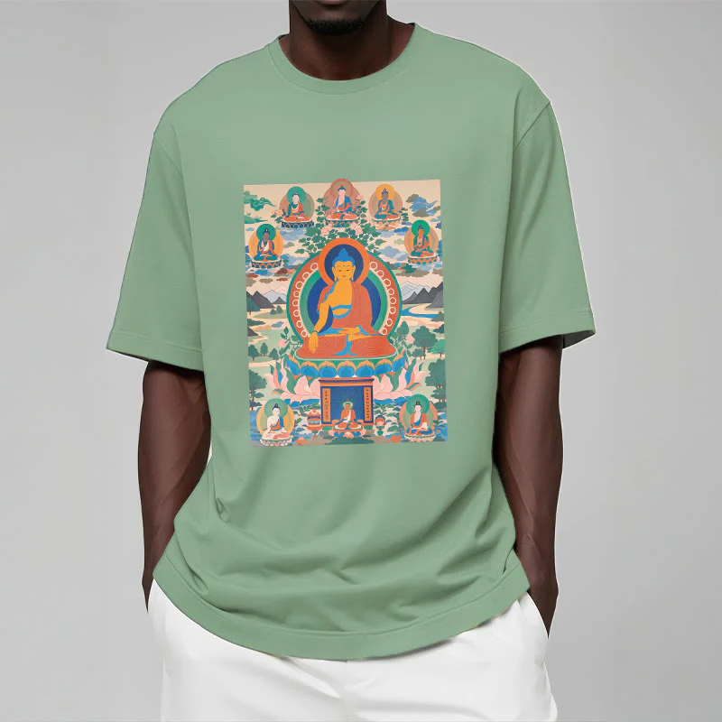 Buddha Stones Sutra Buddy Medycyny Przekształcona w Sztukę Koszulka T-shirt - Image 16