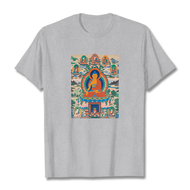 Buddha Stones Sutra Buddy Medycyny Przekształcona w Sztukę Koszulka T-shirt - Image 19