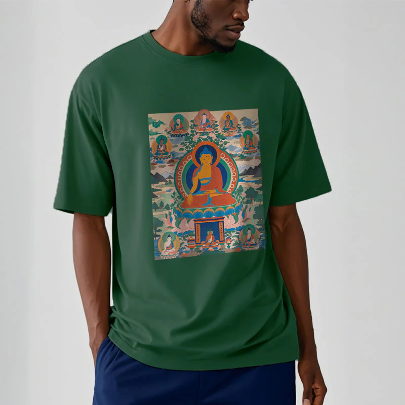 Buddha Stones Sutra Buddy Medycyny Przekształcona w Sztukę Koszulka T-shirt - Image 5