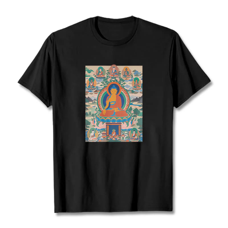Buddha Stones Sutra Buddy Medycyny Przekształcona w Sztukę Koszulka T-shirt - Image 6