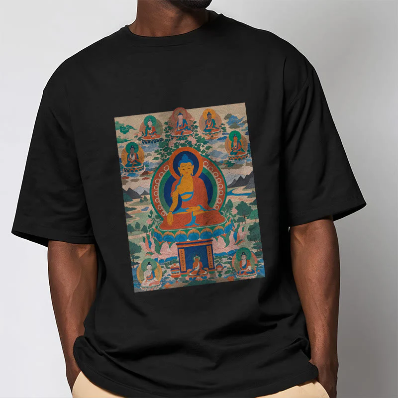 Buddha Stones Sutra Buddy Medycyny Przekształcona w Sztukę Koszulka T-shirt - Image 7