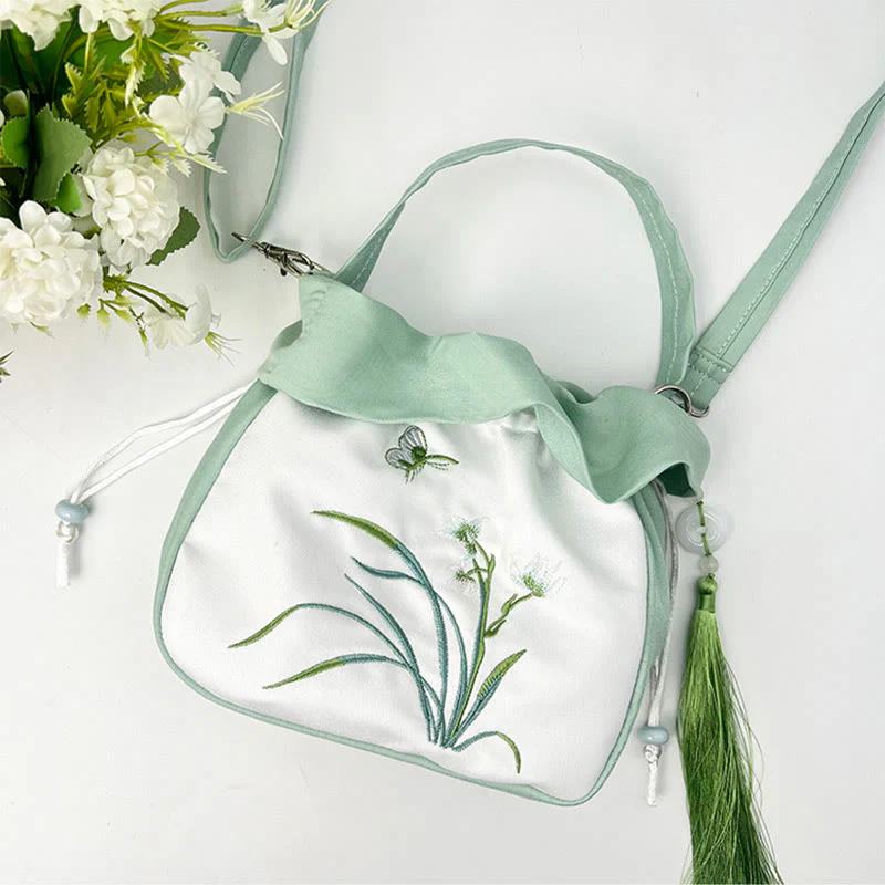 Buddha Stones Suzhou Haft Kamelia Magnolia Piwonia Lotos Jedwabna Torba Torebka Crossbody Torba na Ramię Torebka - Image 18