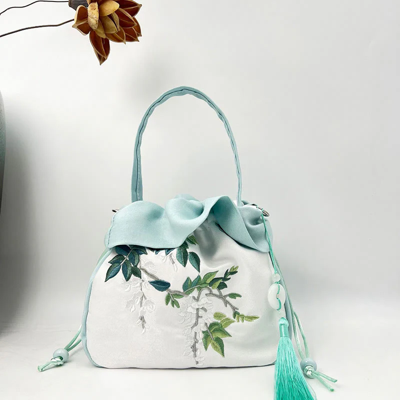 Buddha Stones Suzhou Haft Kamelia Magnolia Piwonia Lotos Jedwabna Torba Torebka Crossbody Torba na Ramię Torebka - Image 19