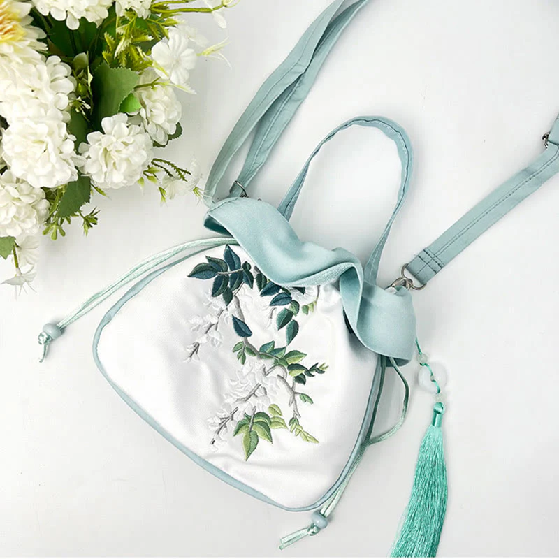 Buddha Stones Suzhou Haft Kamelia Magnolia Piwonia Lotos Jedwabna Torba Torebka Crossbody Torba na Ramię Torebka - Image 20