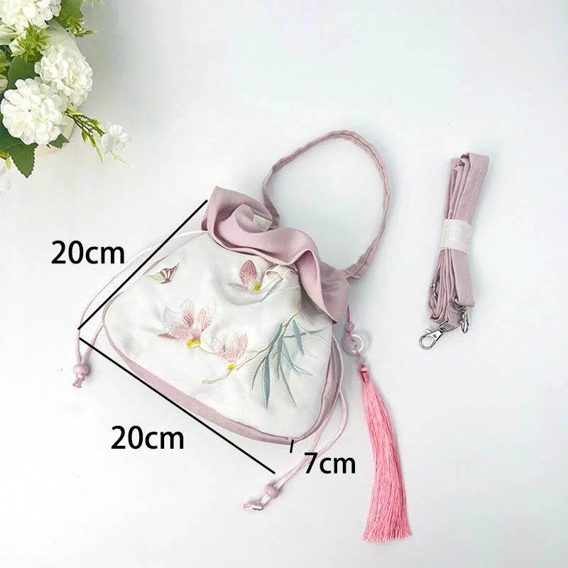 Buddha Stones Suzhou Haft Kamelia Magnolia Piwonia Lotos Jedwabna Torba Torebka Crossbody Torba na Ramię Torebka - Image 23