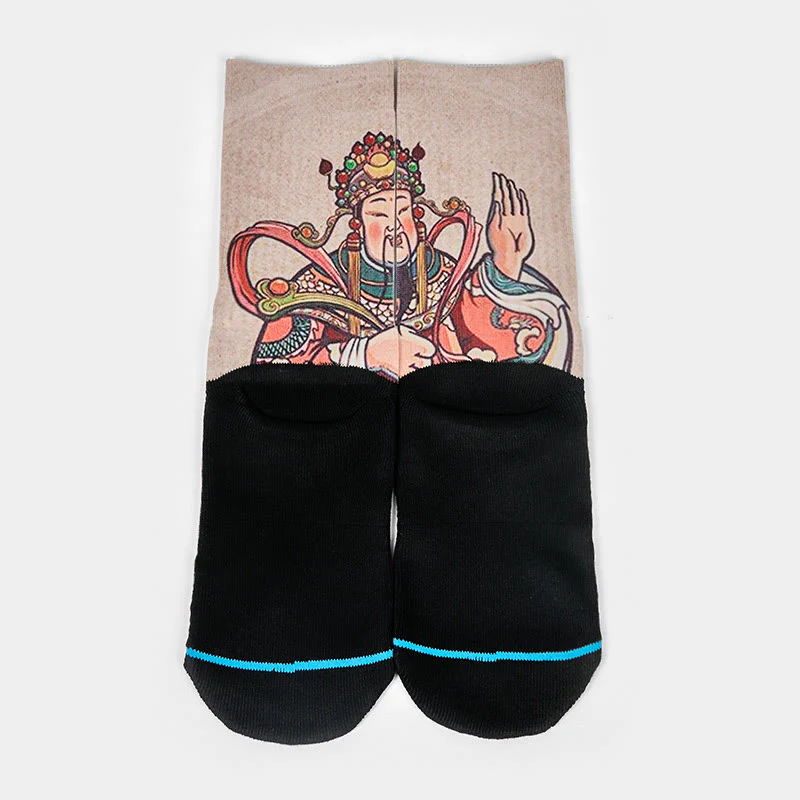 Buddha Stones, swobodny bóg bogactwa, uchwyt Ruyi, mikro skarpetki męskie i damskie unisex - Image 2