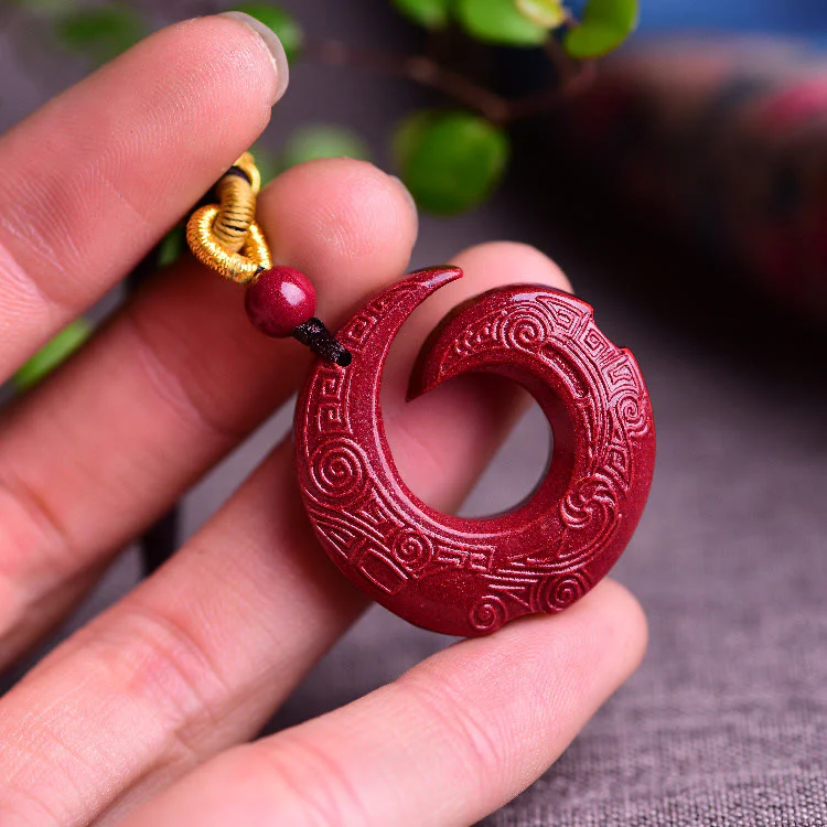 Buddha Stones Szczęście Poprawia Projekt Wzór Naturalny Naszyjnik Błogosławieństwo Cynober Wisiorek - Image 6