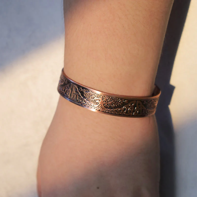 Buddha Stones Szczęśliwe Drzewo Życia Równowaga Magnetyczna Regulowana Bransoletka Mankietowa Bangle - Image 4