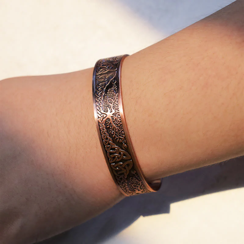 Buddha Stones Szczęśliwe Drzewo Życia Równowaga Magnetyczna Regulowana Bransoletka Mankietowa Bangle - Image 5