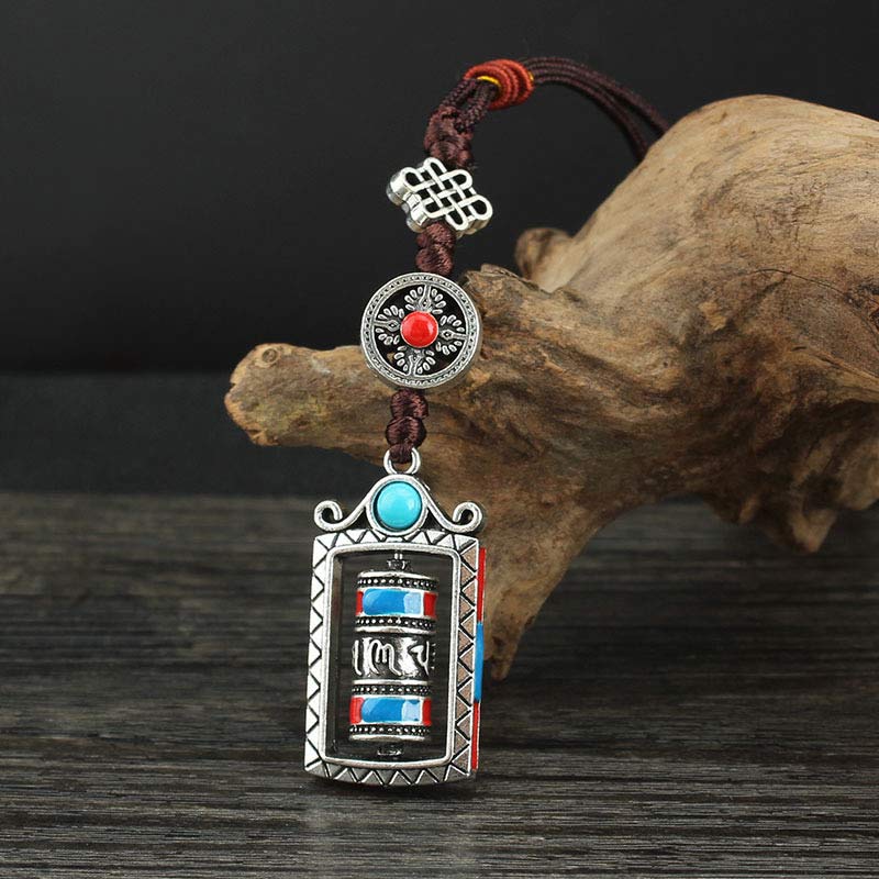 Buddha Stones Sześć Prawdziwych Słów Modlitewny Obrót Koła Węzeł Błogosławieństwo Brelok Dekoracja - Image 10