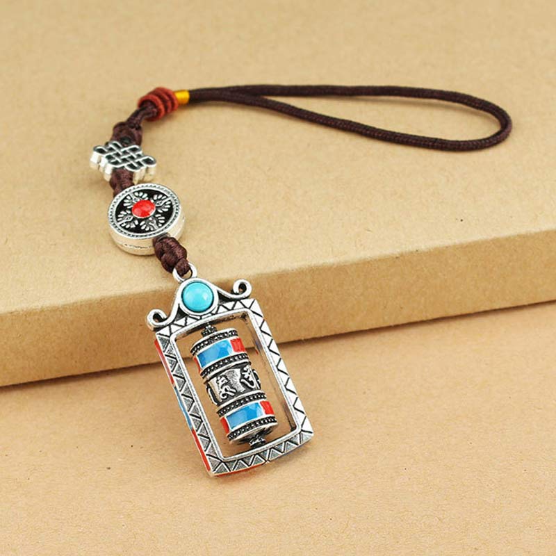 Buddha Stones Sześć Prawdziwych Słów Modlitewny Obrót Koła Węzeł Błogosławieństwo Brelok Dekoracja - Image 8