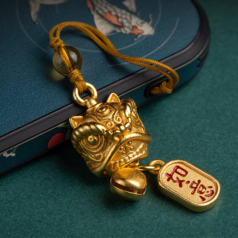 Buddha Stones Tańczący Lew Pomyślny Ruyi Bezpieczny Pokój Bogaty Miedź Bogactwo Telefon Wiszący Dekoracja - Image 10
