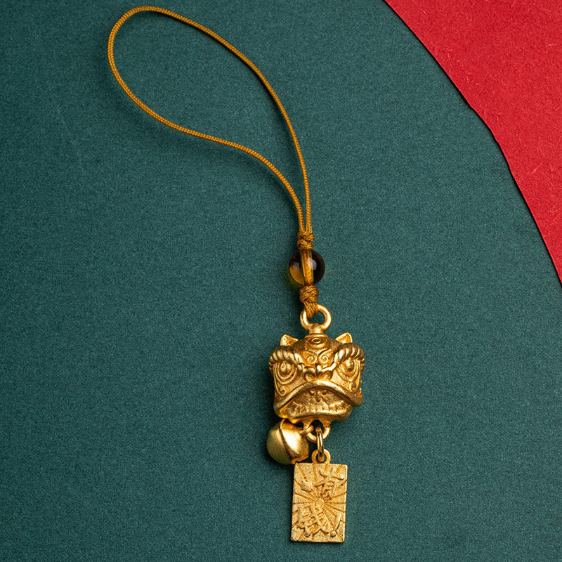 Buddha Stones Tańczący Lew Pomyślny Ruyi Bezpieczny Pokój Bogaty Miedź Bogactwo Telefon Wiszący Dekoracja - Image 14