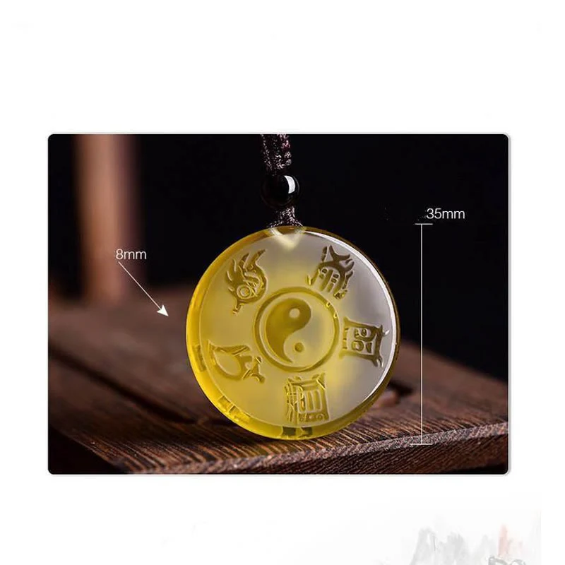 Buddha Stones Taoizm Pięć Świętych Gór Symbol Yin Yang Liuli Kryształ Równowaga Naszyjnik Wisiorek Brelok - Image 13
