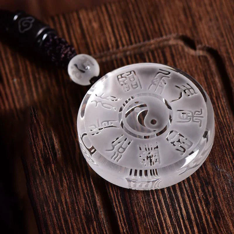 Buddha Stones Taoizm Pięć Świętych Gór Symbol Yin Yang Liuli Kryształ Równowaga Naszyjnik Wisiorek Brelok - Image 4