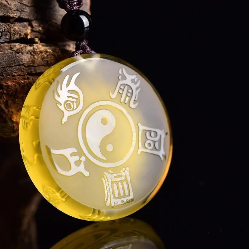 Buddha Stones Taoizm Pięć Świętych Gór Symbol Yin Yang Liuli Kryształ Równowaga Naszyjnik Wisiorek Brelok - Image 9