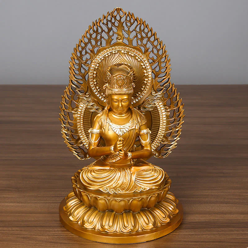Buddha Stones Tathagata Figurka Buddy Spokój Miedziana Statua Domowa Oferta Dekoracja - Image 11