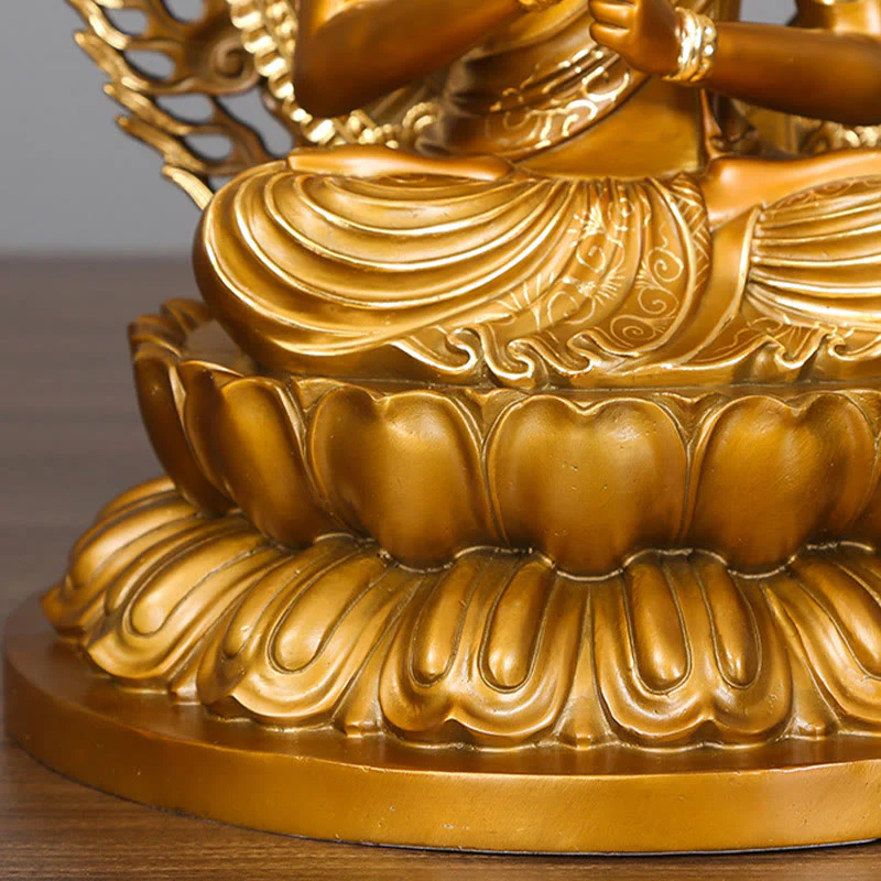 Buddha Stones Tathagata Figurka Buddy Spokój Miedziana Statua Domowa Oferta Dekoracja - Image 9