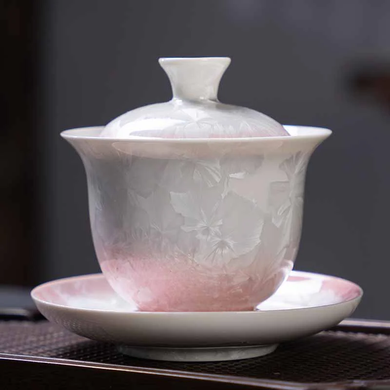 Buddha Stones Tradycyjny Szkliwo Ceramiczny Gaiwan Sancai Filiżanka Kung Fu Filiżanka I Spodek Z Pokrywką 180 ml - Image 12