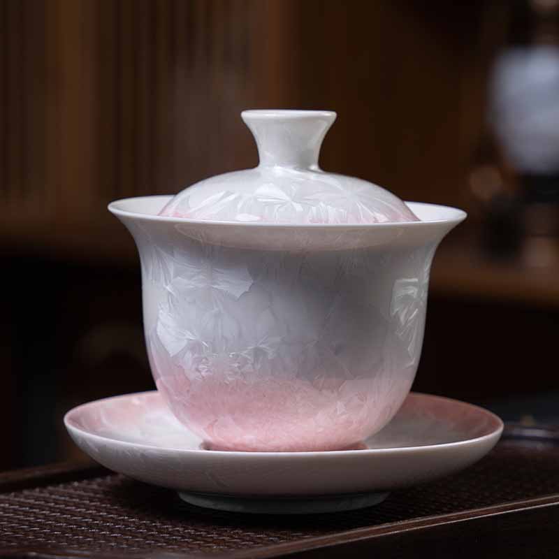 Buddha Stones Tradycyjny Szkliwo Ceramiczny Gaiwan Sancai Filiżanka Kung Fu Filiżanka I Spodek Z Pokrywką 180 ml - Image 13