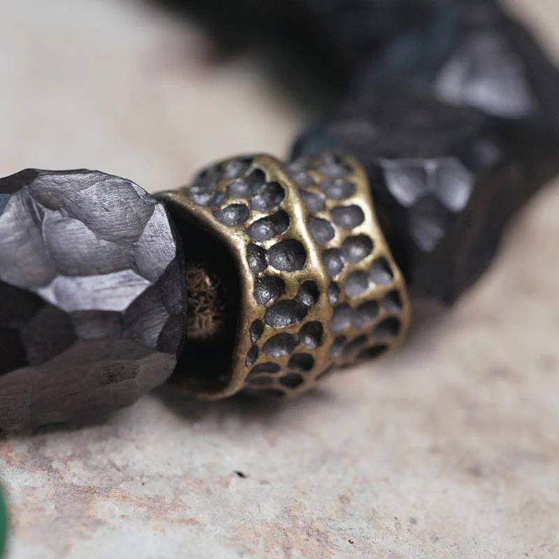 Buddha Stones Tybet Heban Drewno Miedź Pokój Tassel Bransoletka Mala Na Nadgarstek - Image 9