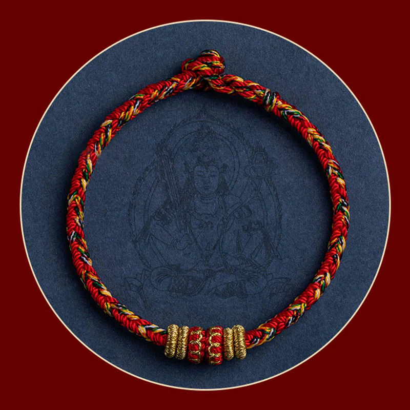 Buddha Stones Tybet Ręcznie Robione Chińskie Zodiak Natal Budda Szczęście Siła Bransoletka z Plecionego Sznurka - Image 10