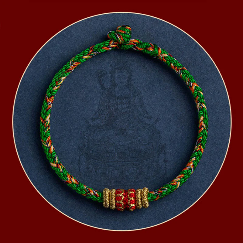 Buddha Stones Tybet Ręcznie Robione Chińskie Zodiak Natal Budda Szczęście Siła Bransoletka z Plecionego Sznurka - Image 15