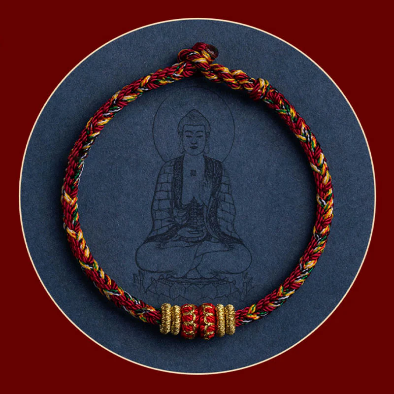 Buddha Stones Tybet Ręcznie Robione Chińskie Zodiak Natal Budda Szczęście Siła Bransoletka z Plecionego Sznurka - Image 30