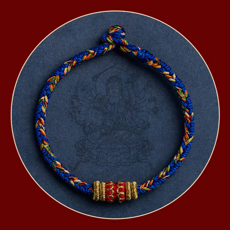 Buddha Stones Tybet Ręcznie Robione Chińskie Zodiak Natal Budda Szczęście Siła Bransoletka z Plecionego Sznurka - Image 6