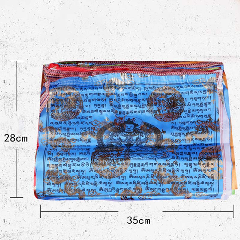 Buddha Stones Tybetańska 5-kolorowa Sutra Błogosławieństwa Długowieczności Wiatru Konia, 20 szt., dekoracja modlitewna na zewnątrz - Image 15