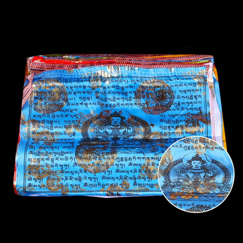 Buddha Stones Tybetańska 5-kolorowa Sutra Błogosławieństwa Długowieczności Wiatru Konia, 20 szt., dekoracja modlitewna na zewnątrz - Image 4