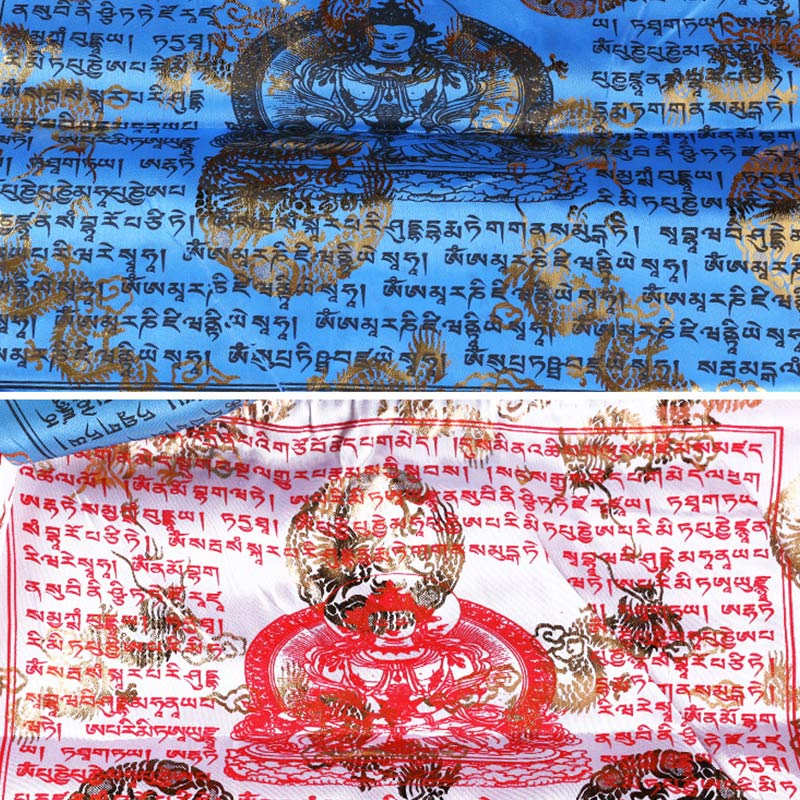 Buddha Stones Tybetańska 5-kolorowa Sutra Błogosławieństwa Długowieczności Wiatru Konia, 20 szt., dekoracja modlitewna na zewnątrz - Image 6