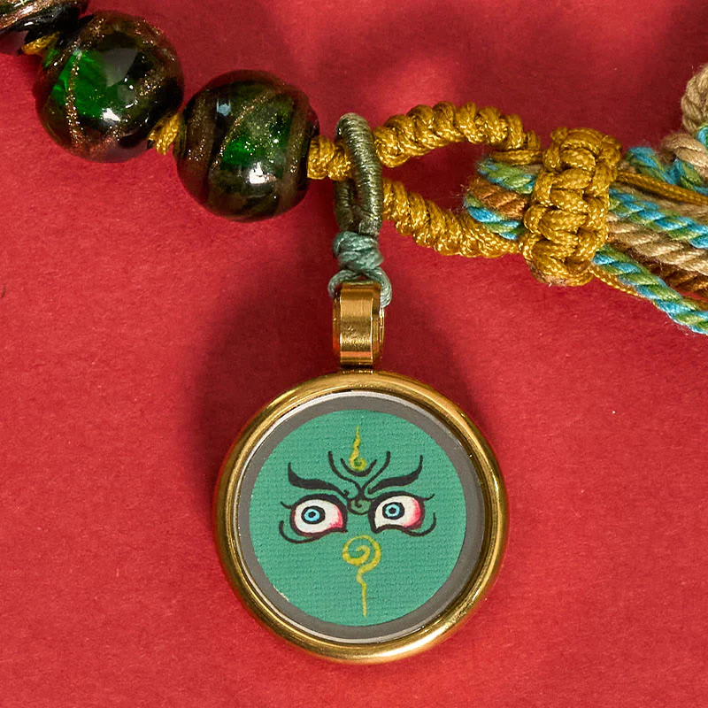 Buddha Stones Tybetańska bransoletka z koralików szklanych Liuli z motywem pięciu kierunków, z motywem oka Buddy i błogosławieństwa bogów bogactwa - Image 30