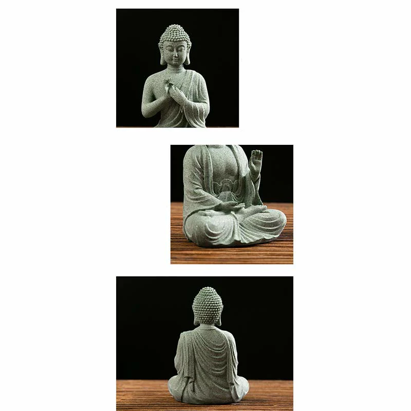 Buddha Stones Tybetańska Medytacja Kontemplacja Budda Spokój Współczucie Statua Figurka Dekoracja - Image 10