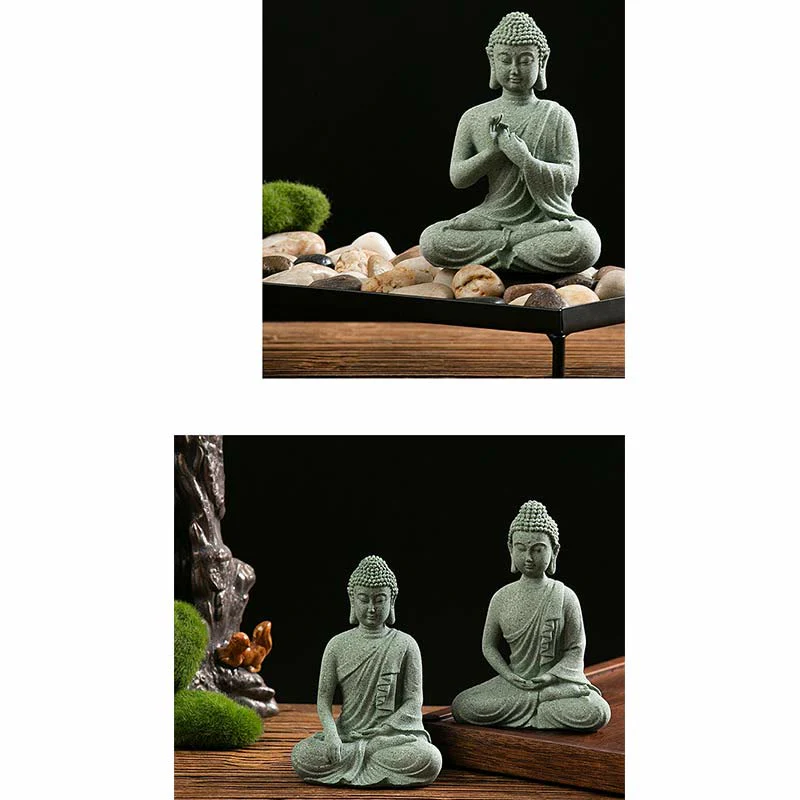 Buddha Stones Tybetańska Medytacja Kontemplacja Budda Spokój Współczucie Statua Figurka Dekoracja - Image 11