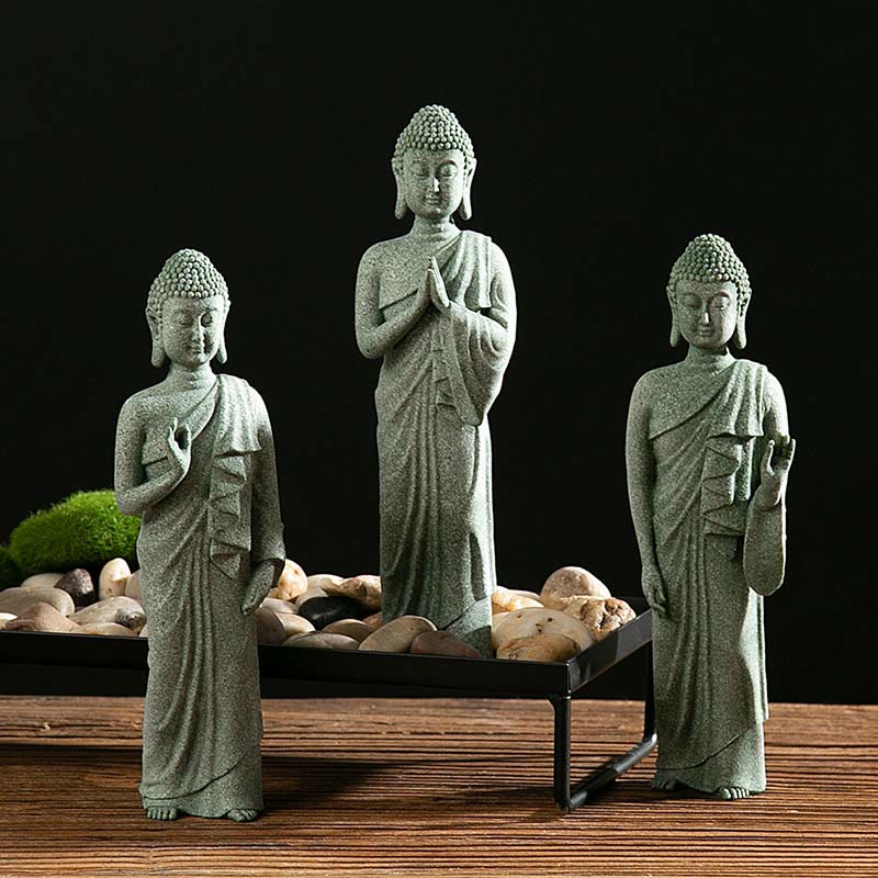 Buddha Stones Tybetańska Medytacja Kontemplacja Budda Spokój Współczucie Statua Figurka Dekoracja - Image 18