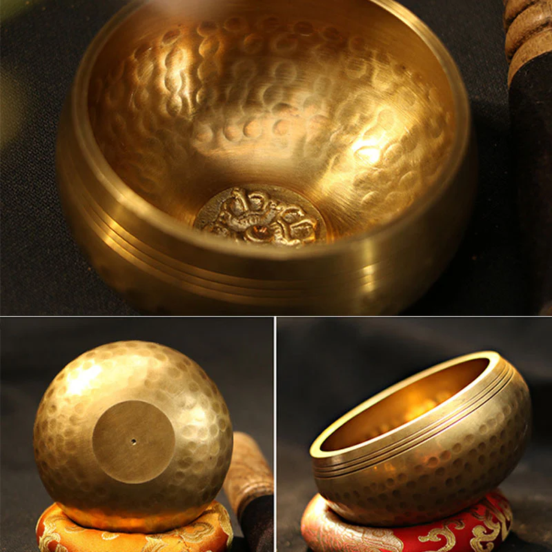 Buddha Stones Zestaw mis śpiewających z tybetańskiej misy dźwiękowej, ręcznie wykonany, do relaksacji i medytacji uważności - Image 9