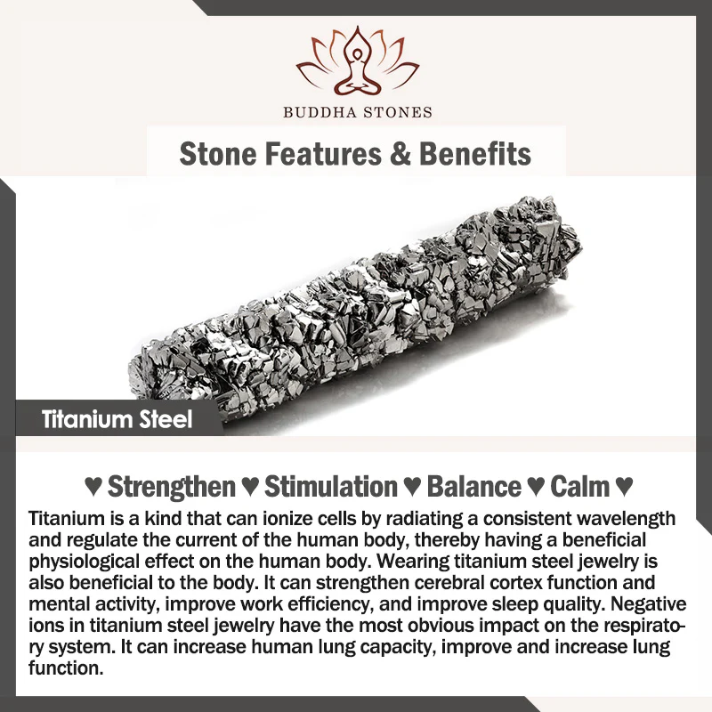 Buddha Stones Tybetańska Pieczęć Sutra Serca Pierścień Równowagi Ze Stali Tytanowej - Image 7