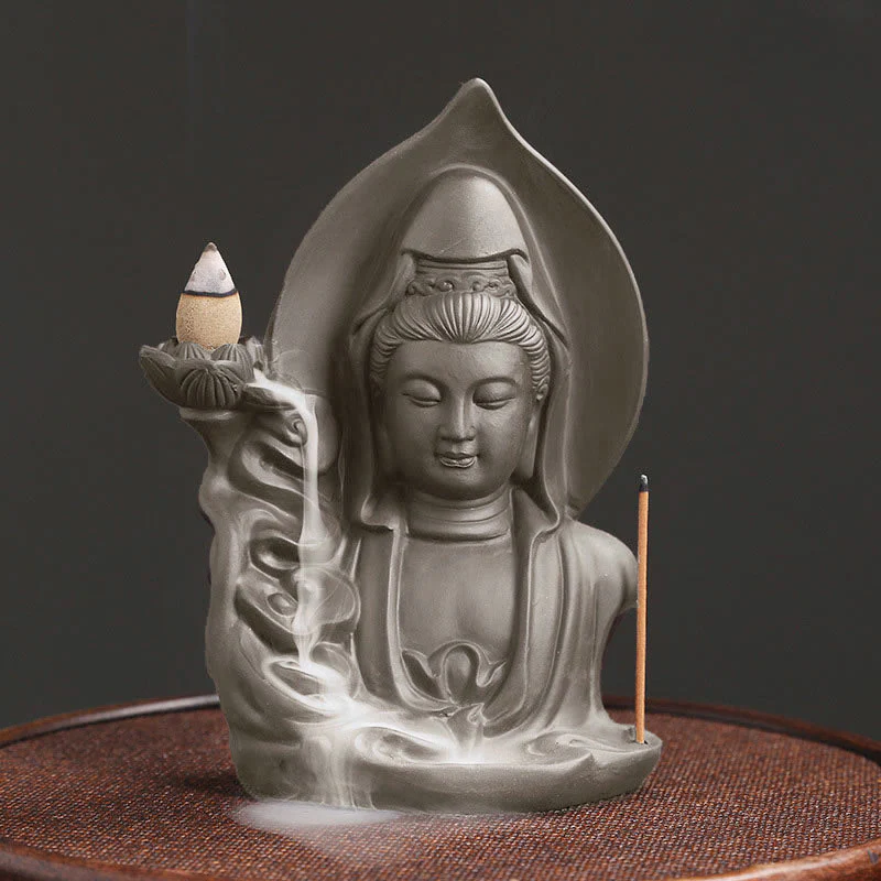 Buddha Stones Tybetański Awalokiteśwara Budda Lotos Uzdrawiający Cofający się Dym Fontanna Kadzidło Palnik
