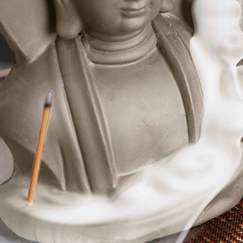 Buddha Stones Tybetański Awalokiteśwara Budda Lotos Uzdrawiający Cofający się Dym Fontanna Kadzidło Palnik - Image 20