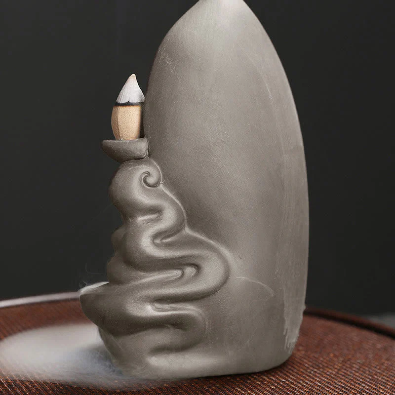 Buddha Stones Tybetański Awalokiteśwara Budda Lotos Uzdrawiający Cofający się Dym Fontanna Kadzidło Palnik - Image 21