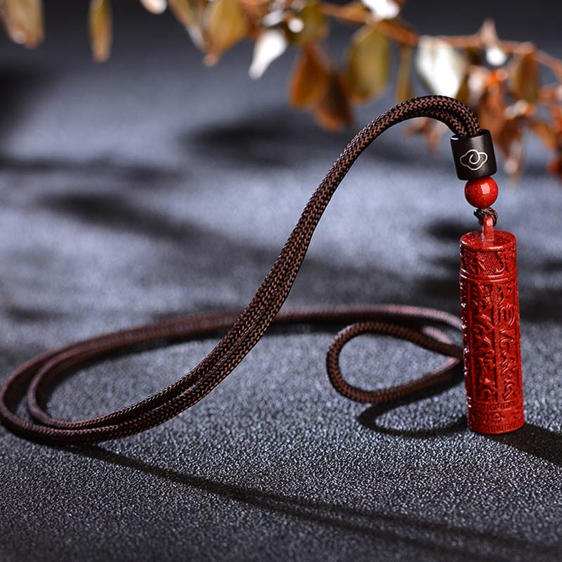 Buddha Stones Tybetański Cynober Mantra Koncentracja Naszyjnik Sznurkowy - Image 4