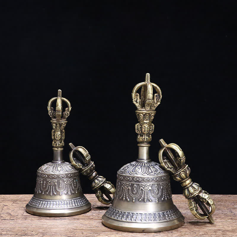 Buddha Stones Tybetański Dzwon Medytacyjny i Wadżra Dorje Miedziany Zestaw Dekoracji Oświecenia - Image 11