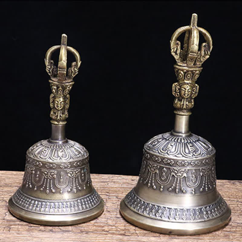 Buddha Stones Tybetański Dzwon Medytacyjny i Wadżra Dorje Miedziany Zestaw Dekoracji Oświecenia - Image 3